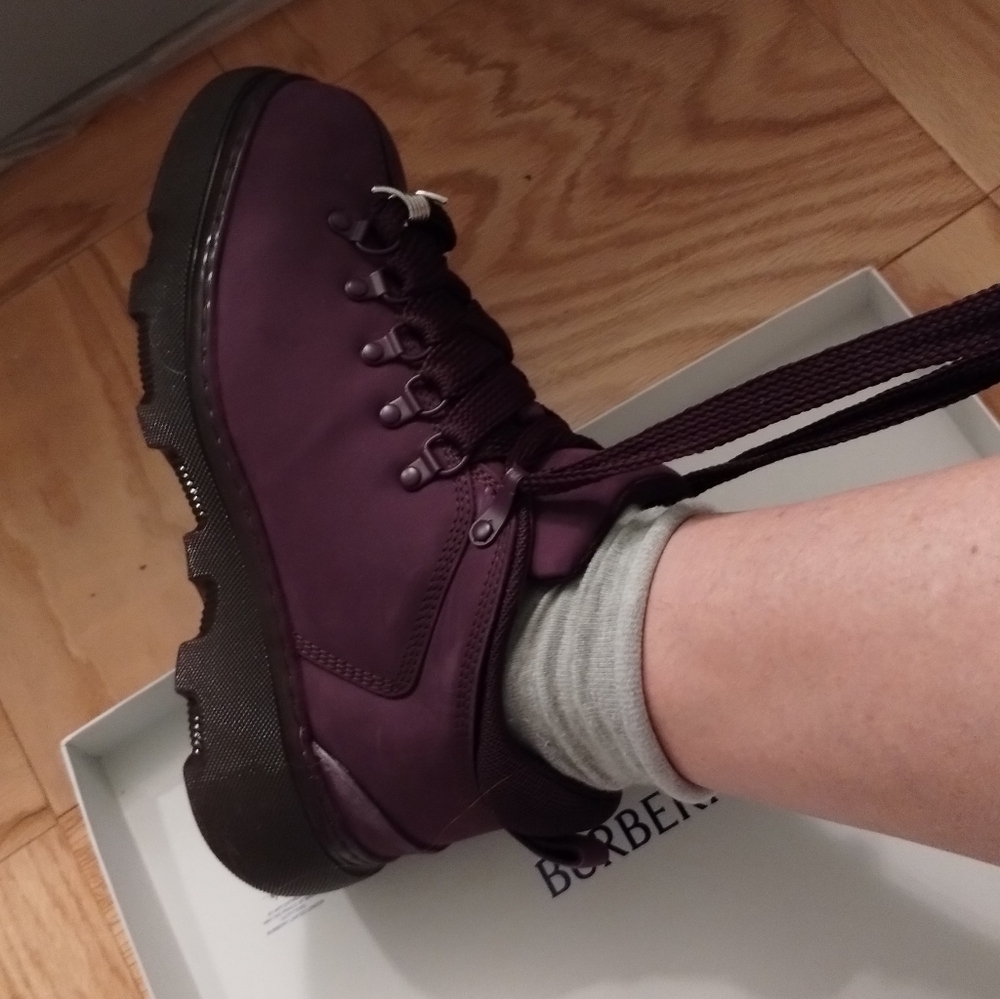 Burberry uncle tracker purple booties euro sz 41 us 10 NWB - Picture 3 of 6